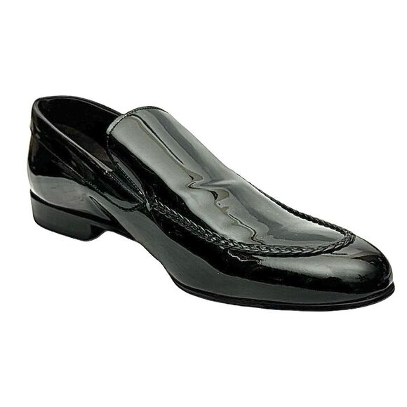Bruno Magli Men's Slip on Loafers Shoes Patent Leather Size 10.5 M Made in Italy - Picture 2 of 10